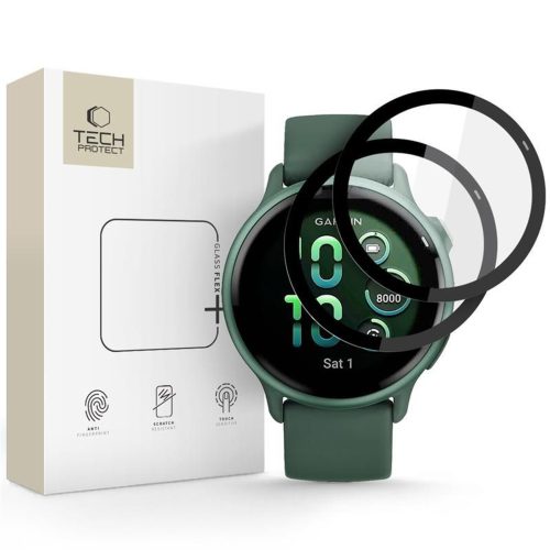 Hibrīda stikls Garmin Vivoactive 6 Glass Flex+ pulkstenim, melns - 2 gab.