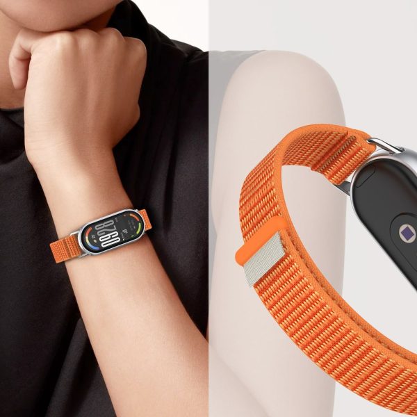 Siksniņa Xiaomi Smart Band 8 / 9 / 10 / NFC Nylon Pro - melna un oranža