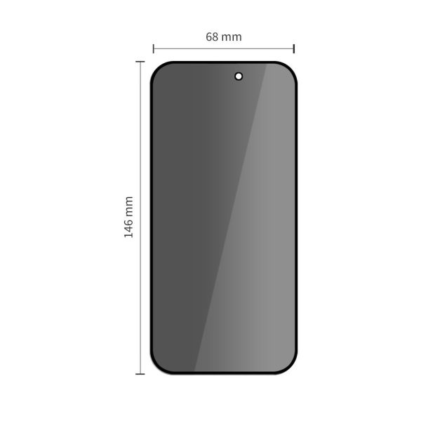 iPhone 16 Pro / 17 / 17 Pro privātuma stikls - 2 gab.