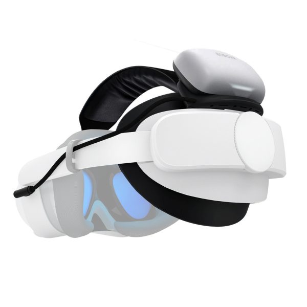 Galvas siksna ar akumulatoru PICO 4 Ultra / Ultra Enterprise ierīcei - balta un melna