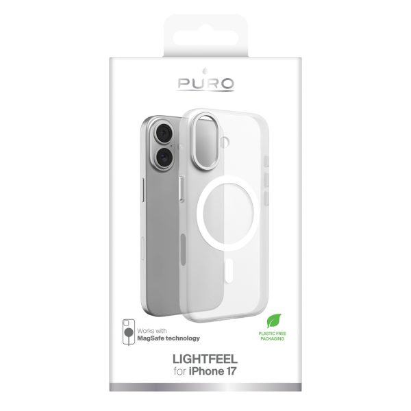 iPhone 17 Lightfeel MagSafe vāciņš — caurspīdīgs, balts