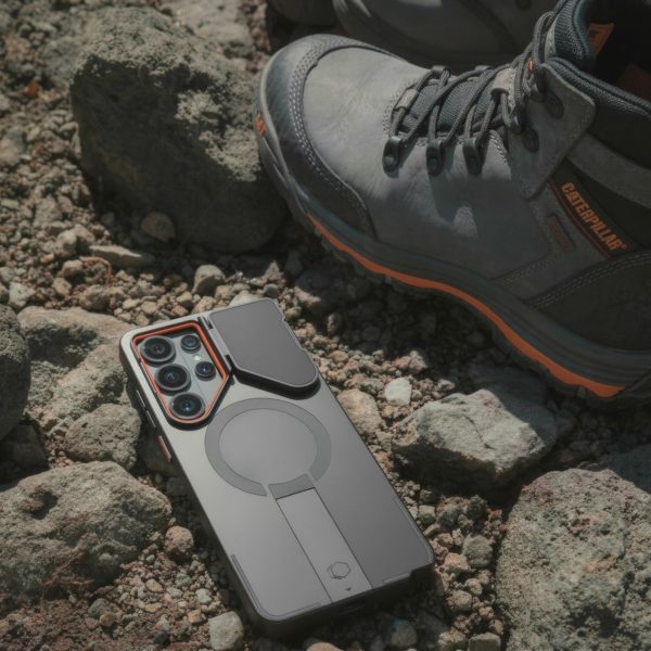Etui pokrowiec na Samsung Galaxy S26 Ultra Kevlar Aura MagSafe - czarno pomarańczowe
