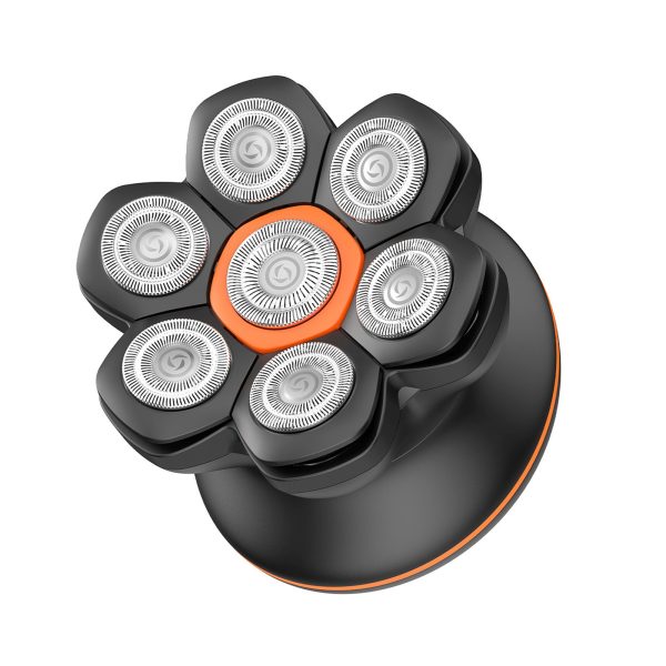 Elektriskais galvas un bārdas skuveklis ar 7 LED galviņām un USB-C - melns