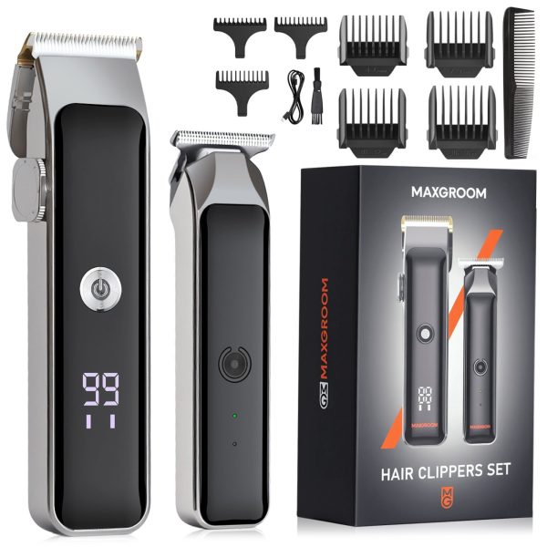 Matu griezējs ar trimmeri, 7 LED uzgaļi, USB-C komplekts