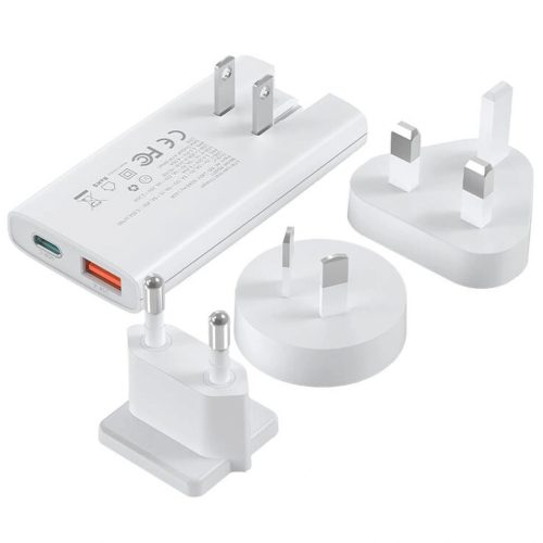 USB-A USB-C GaN Ultra 65W sienas lādētājs - balts