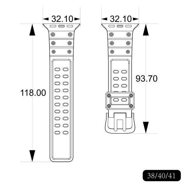Elastīga siksniņa Apple Watch 38 / 40 / 41 mm - melna