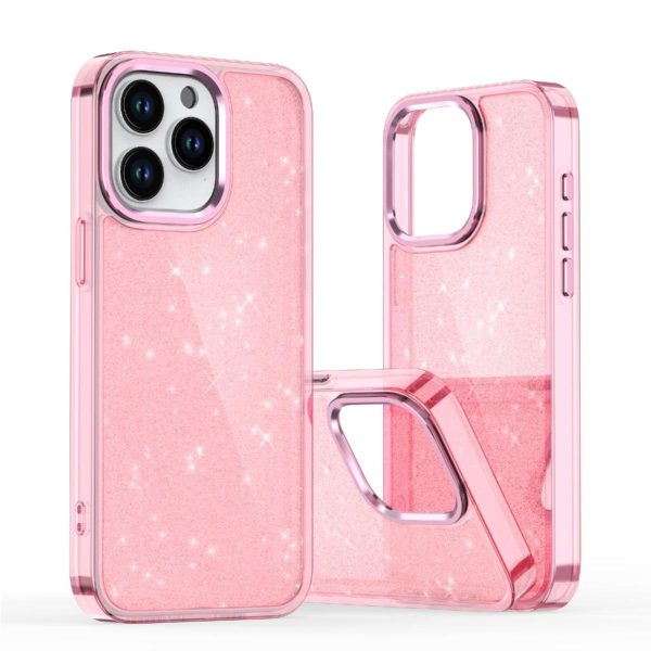 iPhone 16 Pro Max mirdzošs vāciņš — rozā ar mirdzumiem
