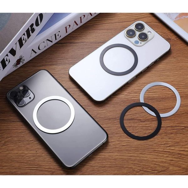 Universāls magnētiskais gredzens melnā sudraba krāsā - 2 gab.