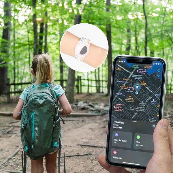 Apple AirTag neilona bērnu plaukstas siksniņa — rozā