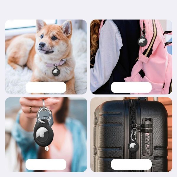 Apple AirTag atslēgu piekariņu maciņš, melns - 2 gab.
