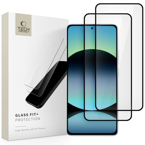 Rūdīts stikls Xiaomi Redmi Note 14 4G / 5G Glass Fit melns - 2 gab.