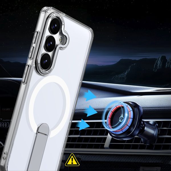 Samsung Galaxy S26 maciņš ar Hybrid Armor X MagSafe statīvu - caurspīdīgs