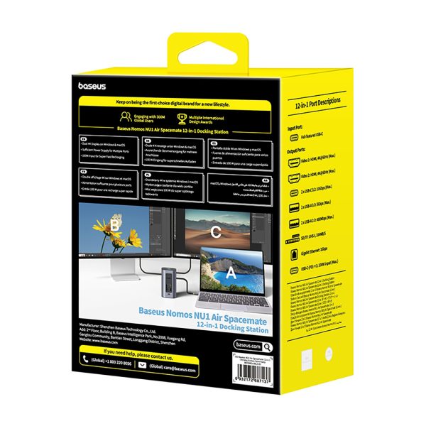 1034785-8-stacja-dokujaca-hub-12w1-usb-c-usb-a-hdmi-rj45-baseus-hurtownia-dropshipping.jpg HUB 12-in-1 dokstacija USB-C USB-A HDMI RJ45 SD microSD 4K 60Hz PD 10Gb/s