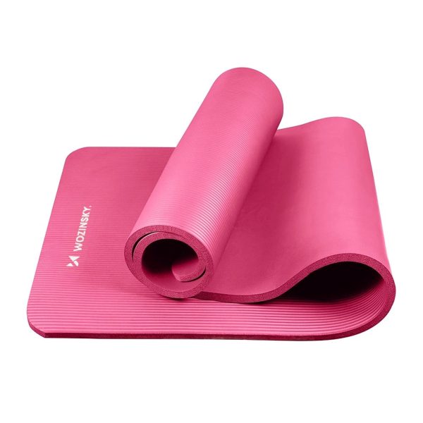 Biezs vingrošanas paklājiņš fitnesa jogas vingrinājumiem 183 x 61 x 1,5 cm - rozā