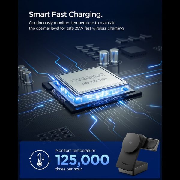 3-in-1 Qi2.2 25W MagSafe magnētiskais bezvadu lādētājs - melns
