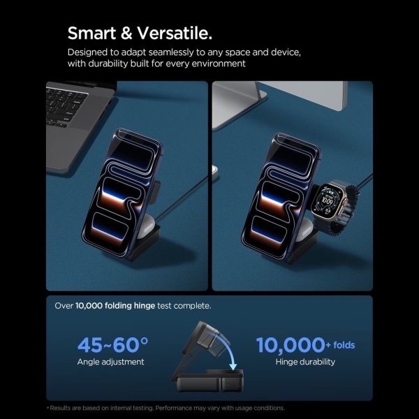 3-in-1 Qi2.2 25W MagSafe magnētiskais bezvadu lādētājs - melns