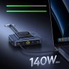 6-in-1 bezvadu uzlādes stacija ar ievelkamiem USB-C kabeļiem 245W - melna