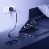 2-in-1 USB-C kabelis - 2x USB-C 140W 1,5 m - melns
