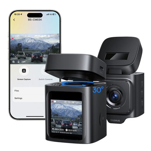 PrimeTrip VD1 Pro GPS 4K automašīnas kamera DVR - melna