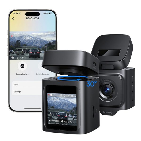 PrimeTrip VD1 Pro GPS 4K automašīnas kamera DVR - melna