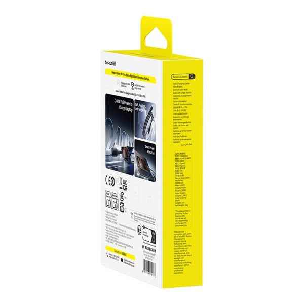 USB-C PicoGo ātrās uzlādes kabelis 240W 1m - melns
