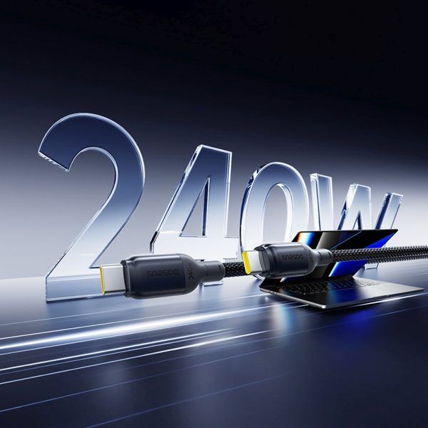 USB-C PicoGo ātrās uzlādes kabelis 240W 1m - melns