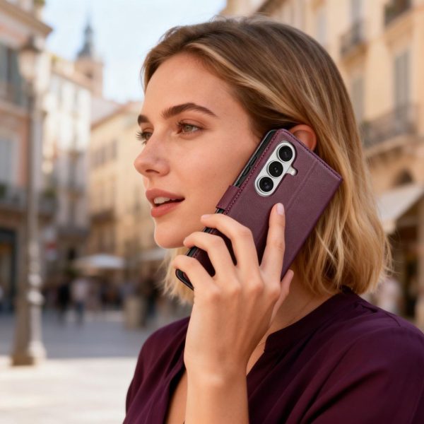 Samsung Galaxy A57 5G maciņš ar atloku - bordo