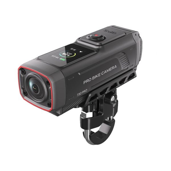 4K sporta kameras videoierakstītājs velosipēdam ar stūres statīvu 730Pro - melns
