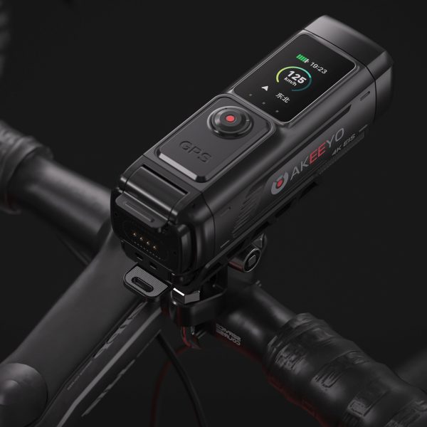 4K sporta kameras videoierakstītājs velosipēdam ar stūres statīvu 730Pro - melns