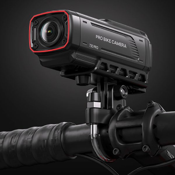 4K sporta kameras videoierakstītājs velosipēdam ar stūres statīvu 730Pro - melns