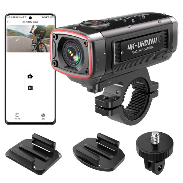 AKY-710S 4K motocikla stūres sporta kameras videoierakstītājs - melns