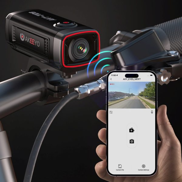 AKY-710S 4K motocikla stūres sporta kameras videoierakstītājs - melns