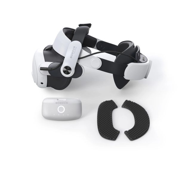 M3 Pro siksniņa Meta Quest 3 VR austiņām ar B2 akumulatoru - balta un melna