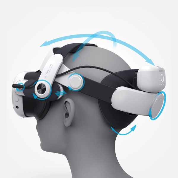 M3 Pro siksniņa Meta Quest 3 VR austiņām ar B2 akumulatoru - balta un melna