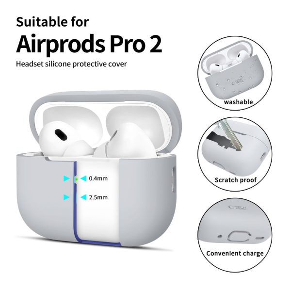 Apple AirPods Pro 1/2 silikona maciņš-pārvalks - pelēks