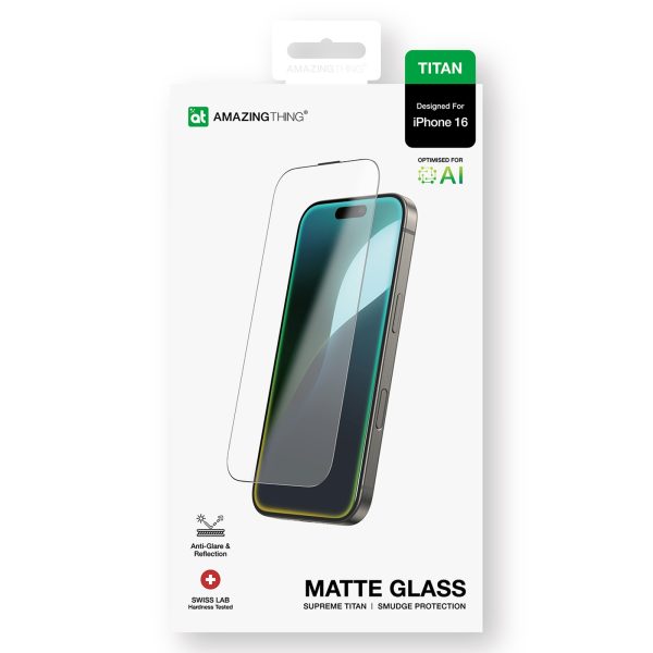Matēts rūdīts stikls iPhone 16 titāna matētajam stiklam