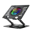 Dzesēšanas statīvs ar 360 grādu rotāciju klēpjdatoram ar RGB krāsu - melns