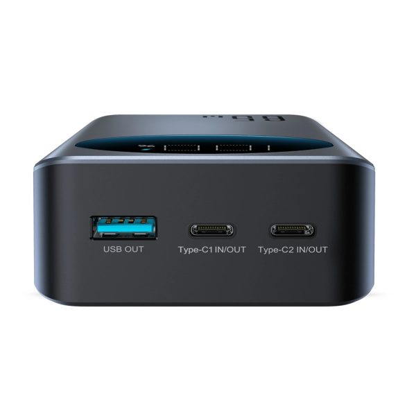 Powerbank 30000mAh USB-A USB-C ar displeju 65W - melns