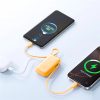 10000mAh Powerbank ar iebūvētu USB-C iPhone Lightning kabeli 35W - oranžs