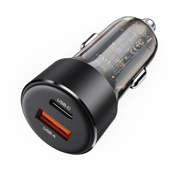1034952-2-ladowarka-samochodowa-usb-a-usb-c-60-w-czarna-acefast-hurtownia-dropshipping.jpg USB-A USB-C 60W automašīnas lādētājs - melns