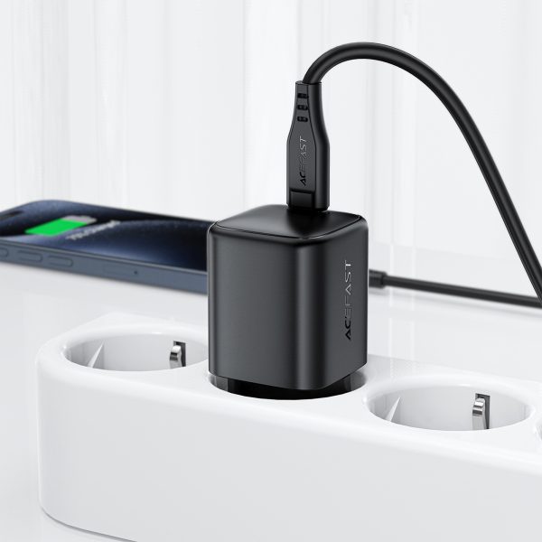 USB-C GaN PD 45W sienas lādētājs - melns