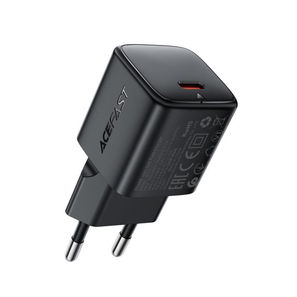 USB-C GaN PD 20W sienas lādētājs - melns