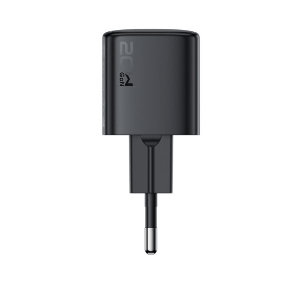 USB-C GaN PD 20W sienas lādētājs - melns