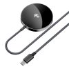 Magnētiskais induktīvais lādētājs ar USB-C Qi2 kabeli 15W 1.2m - melns