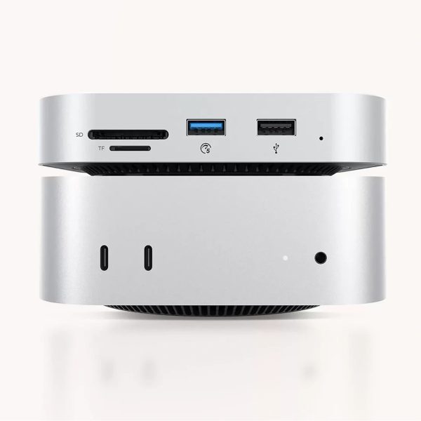 9-in-1 dokstacija USB-A USB-C RJ45 SD TF mini ligzda - sudrabs