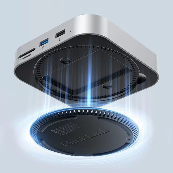 9-in-1 dokstacija USB-A USB-C RJ45 SD TF mini ligzda - sudrabs