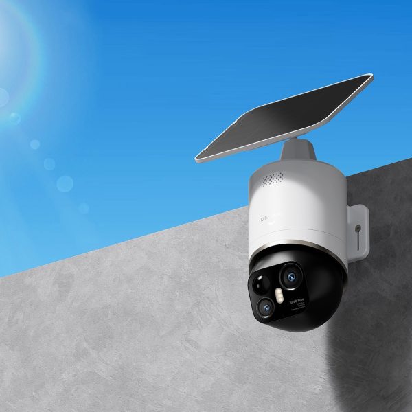 360° āra kamera ar saules paneli 4K 8MP 2.4GHz WiFi 13000mAh - balta