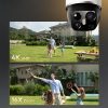 360° āra kamera ar saules paneli 4K 8MP 2.4GHz WiFi 13000mAh - balta