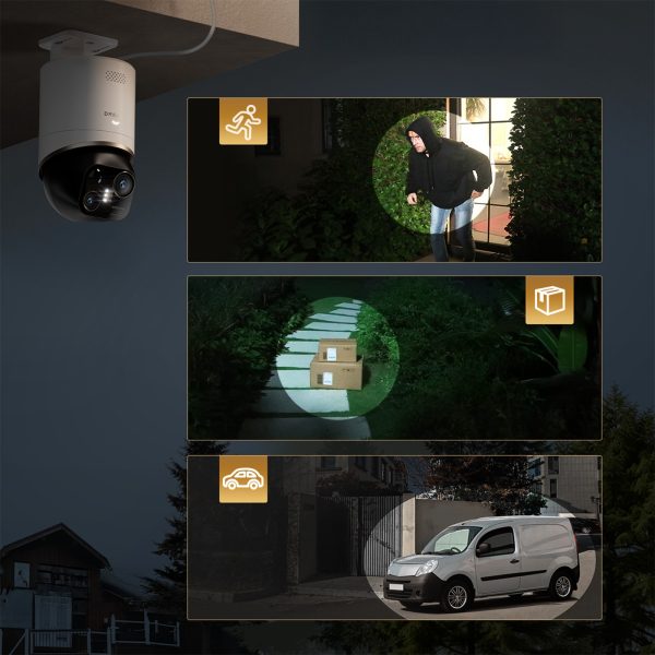 360° āra kamera ar saules paneli 4K 8MP 2.4GHz WiFi 13000mAh - balta