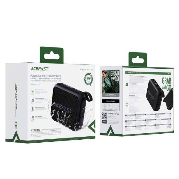 K4 Go Bluetooth IPX7 ūdensizturīgs mini bezvadu skaļrunis - melns
